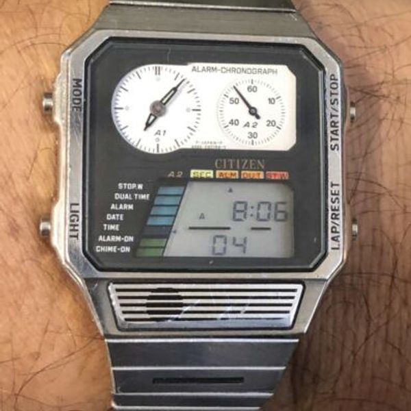 CITIZEN 8984 ALARM CHRONOGRAPH アナデジ 不動品 RARE CITIZEN 8986 (30-5618) QUARTZ ALARM-CHRONOGRAPH DIGI