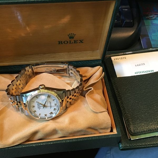 FS: ROLEX 16233 18K Gold/Steel DATEJUST BOX & PAPERS | WatchCharts ...