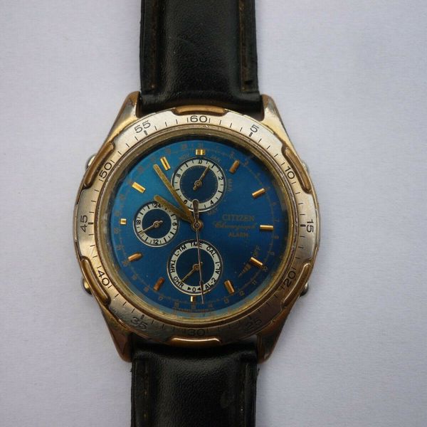 Citizen Chronograph Alarm 6850-G81627 Y Quartz Blue Dial Japan