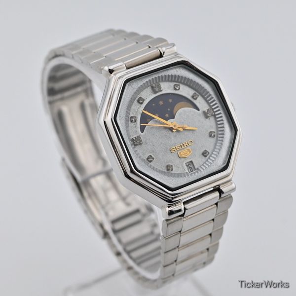ツ*缶様 激レア！ セイコー SEIKO5 ムーンフェイズ 6347-6010 0df971f2-c26c-4eb4-8cdc-