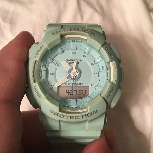 Casio G-Shock 5540 Step Counter Rare Green Analog-Digi Watch GMA-S130 ...