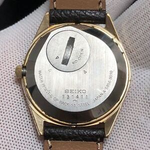 Seiko King Quartz 5856-8010 Quartz Gold Dial Day/Date Mens