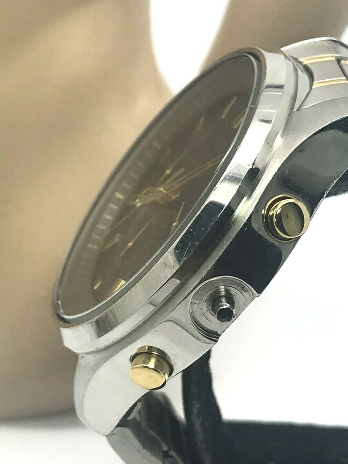 Seiko Quartz Chronograph Two Tone Date Men's Watch 4T53-00B0