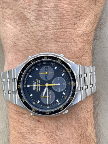 EXTREME RARE! VTG Seiko 7A38 GIUGARO Chronograph SQ Sports