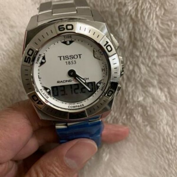 racing touch white dial men's watch t0025201103100
