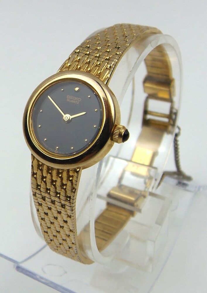 SEIKO 1F20 1A10 1F20 0C40 Gold Plated Vintage Ladies Watch