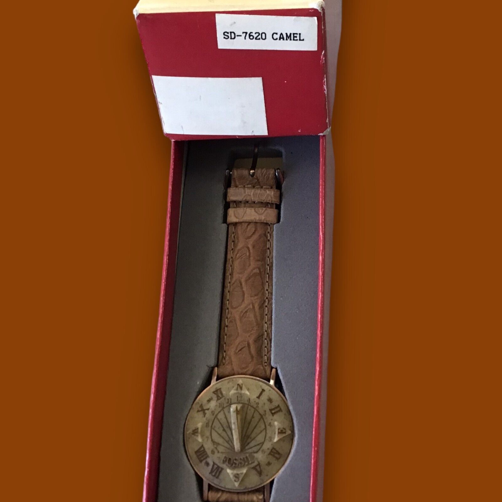 Fossil Sundial Watch Vintage Collectible Wristwatch SD7620 Camel