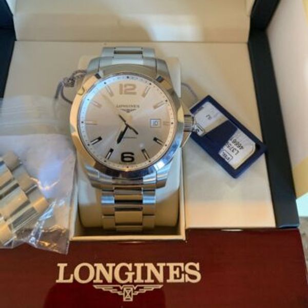 Longines Conquest Silver Dial Stainless Steel Men s Watch L37604766 WatchCharts Marketplace