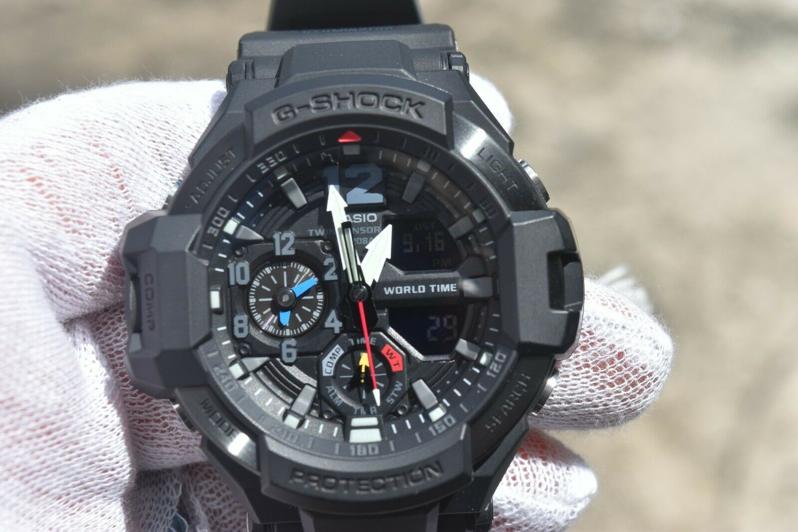 Casio G-SHOCK GA1100-1A1 GravityMaster Twin Sensor Compass 200m