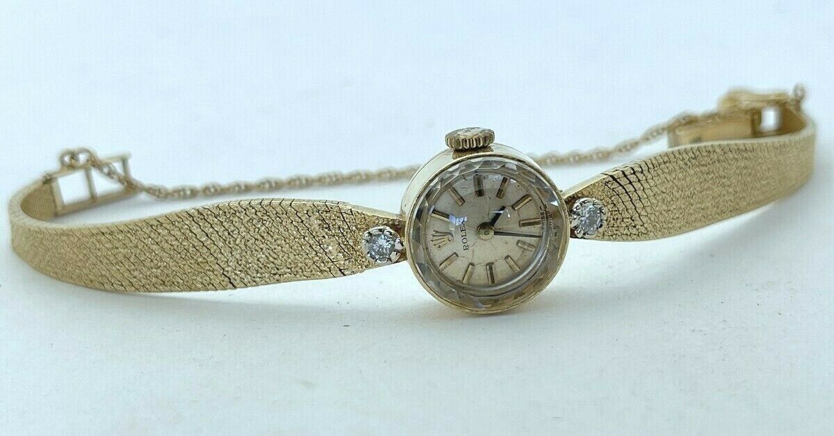VINTAGE ROLEX 3523 LADIES 14K SOLID YELLOW GOLD DIAMOND  display picture 1