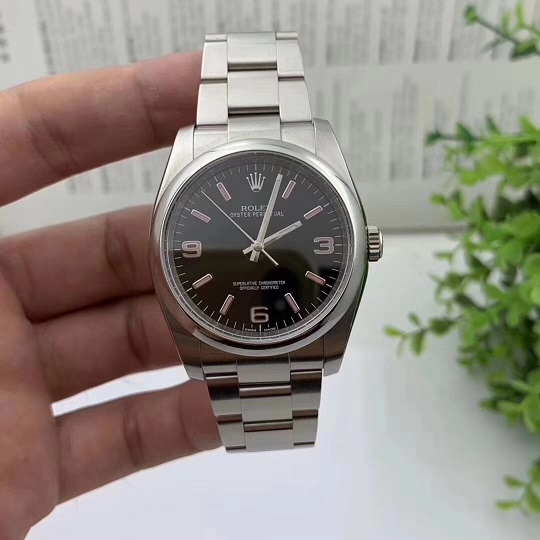 Fs Rolex Oyster Perpetual 36mm Black Dial Pink Arabic Watchcharts