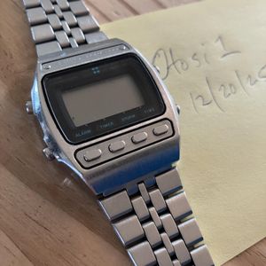 Vintage 1980 Seiko A258-5000 Mens Silverwave Digital Alarm