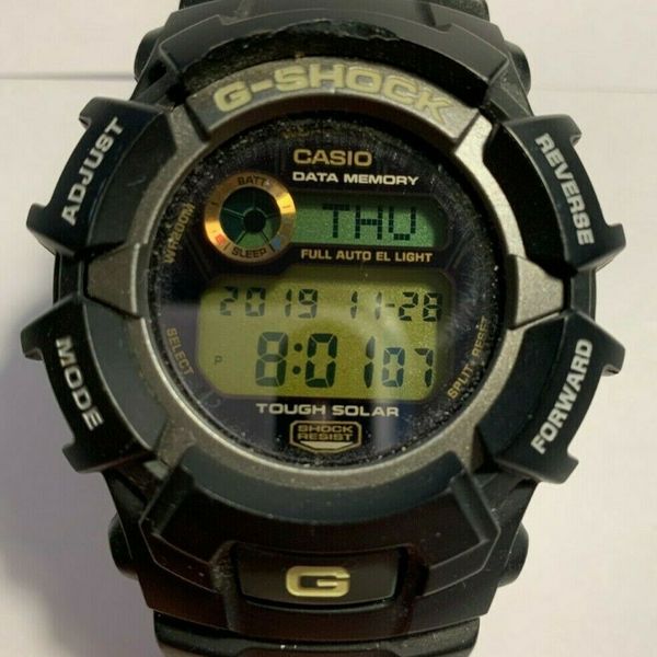 Men's Casio G Shock G2300-9V Tough Solar Black Resin with Neutral Gold ...