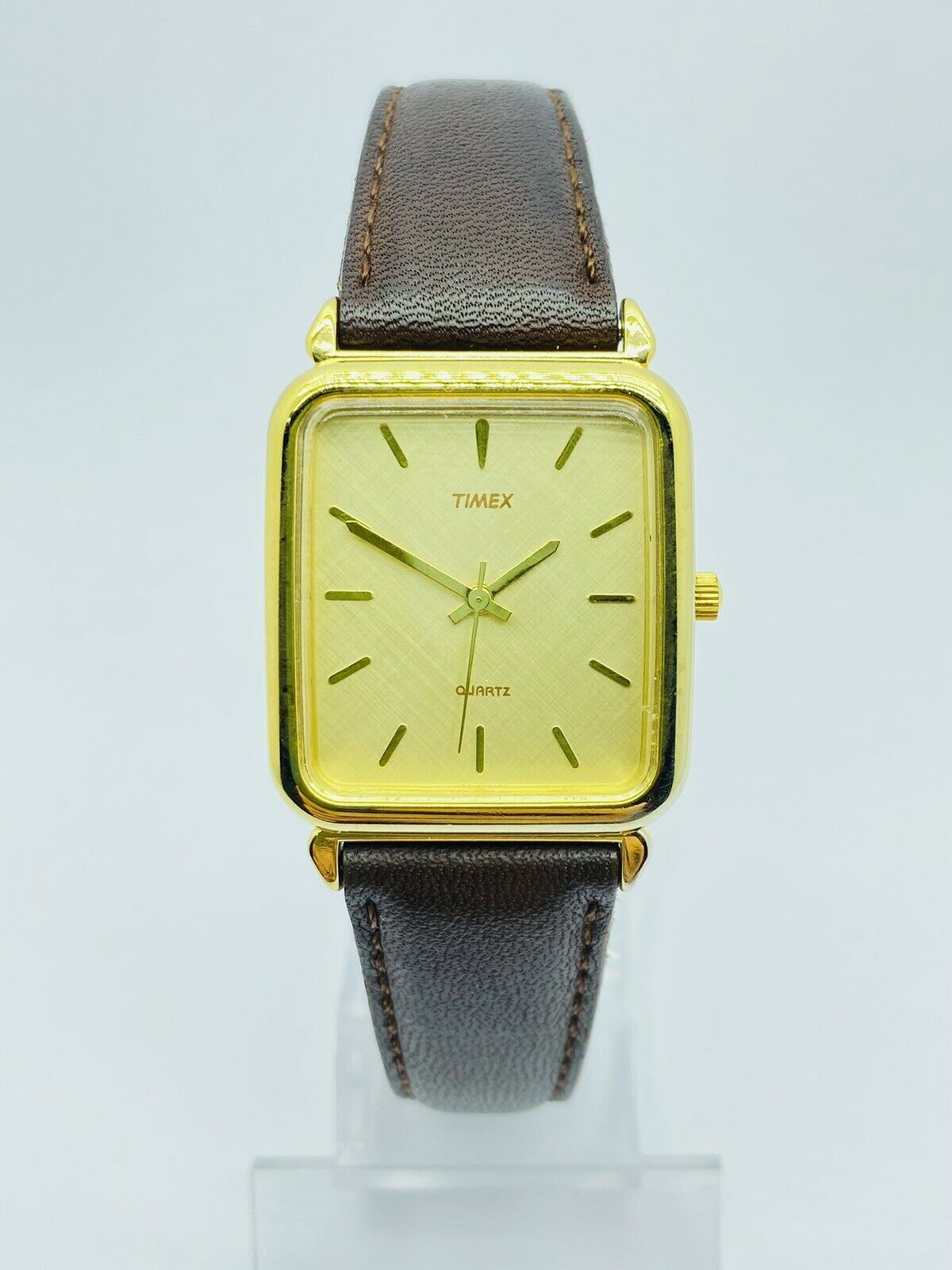 Buy Vintage Timex Mechanical Wind Great Britain Square Gold Tone Dress Watch  Faux Leather Strap Gift Her Ladies Women Online in India - Etsy