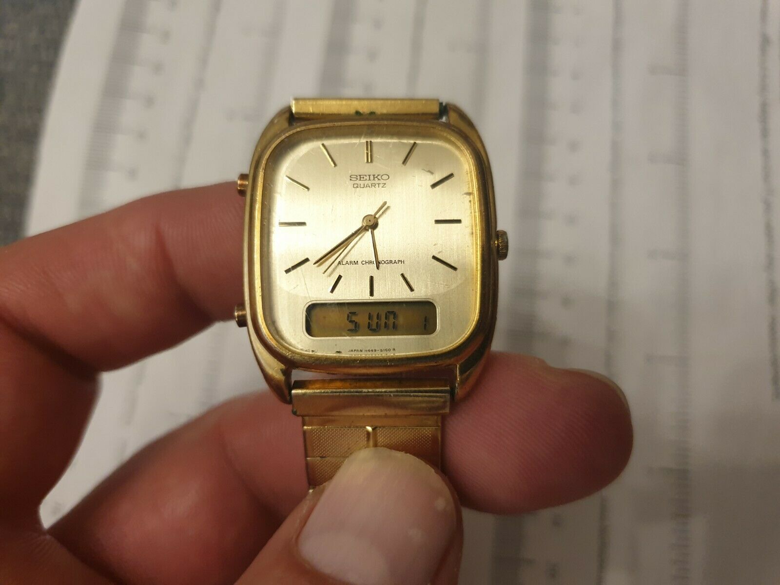 Vintage Gents Gold Plated Digital/Analogue Seiko H449-5100 Quartz Wrist  Watch | WatchCharts