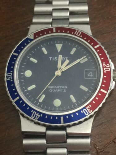 Rare Vintage Tissot Seastar Pepsi Dial Mens Gents Quartz