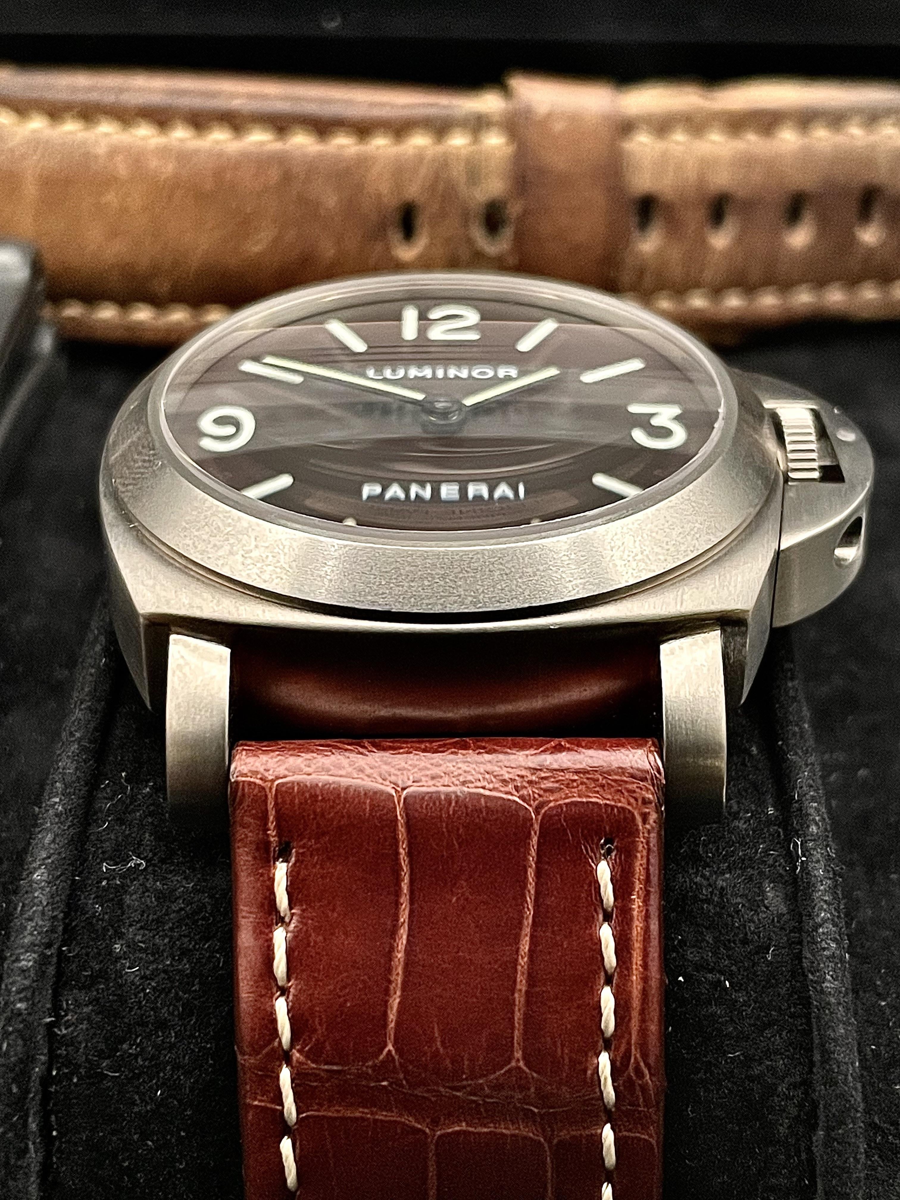 WTS Panerai Luminor PAM00055 Titanium Base B P w Straps