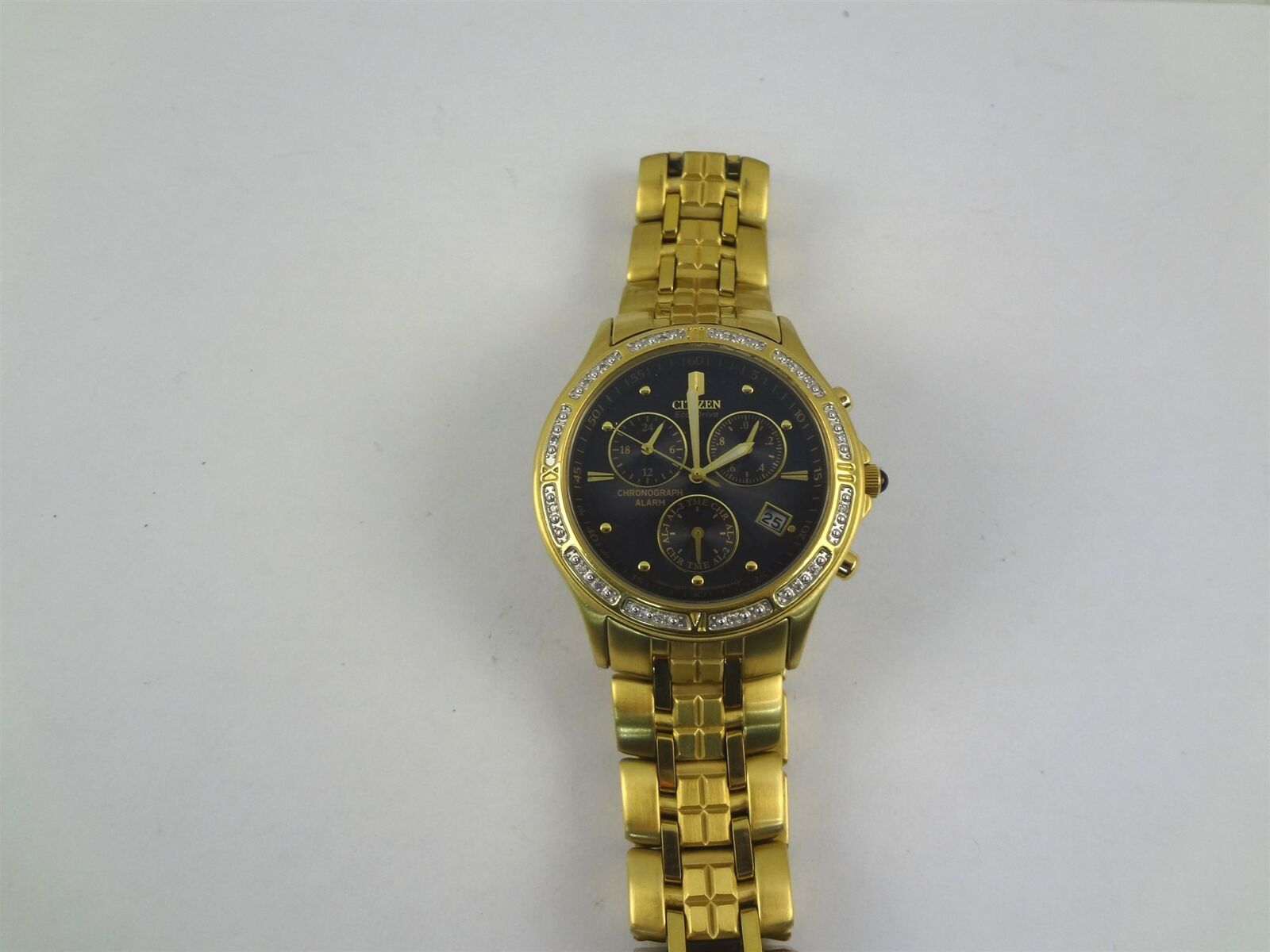 Citizen Eco Drive E860 S037247 Gold Plated Stainless Steel Chronograph Watch WatchCharts