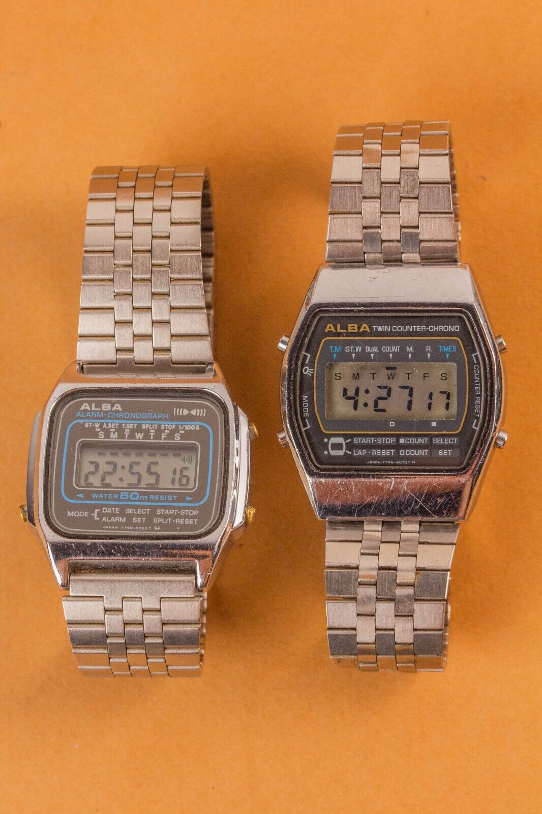 【稼動品】80s SEIKO ALBA 二重面相 1983年製造 x2 Alba / Seiko digital chronograph 80s vintage watch