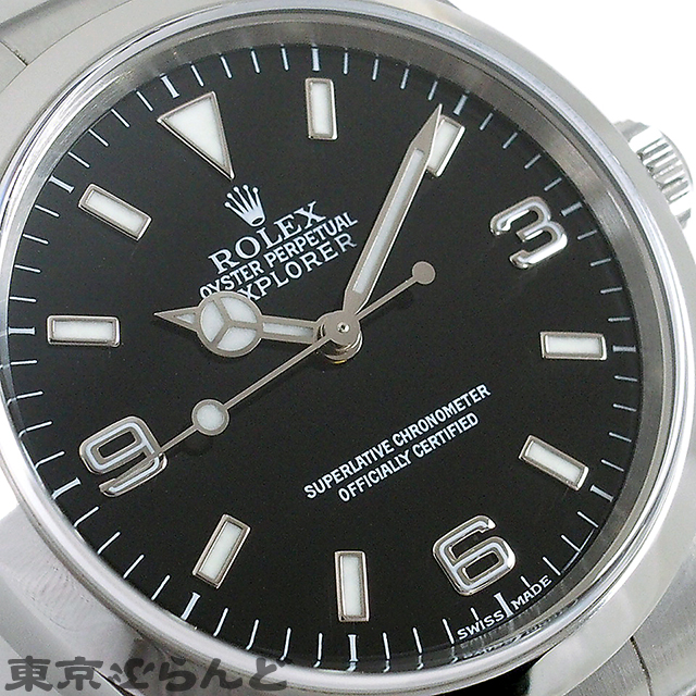 買い価格101590347 ロレックス ROLEX エクスプローラー1 最終品番 時計 腕時計 メンズ 自動巻き SS ブラック 黒文字盤 オイスターブレス 14270 P番 本体