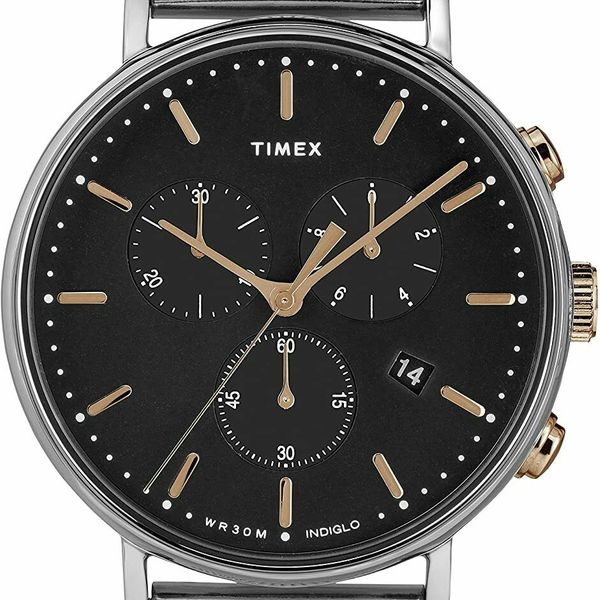 Timex Fairfield Silver Mesh Band Chronograph Men’s Watch TW2T11400