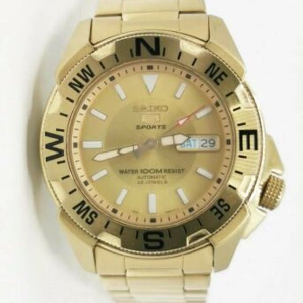 Seiko SNZE84 Gold Automatic Watch for men 7s36 02p0 23 Jewels