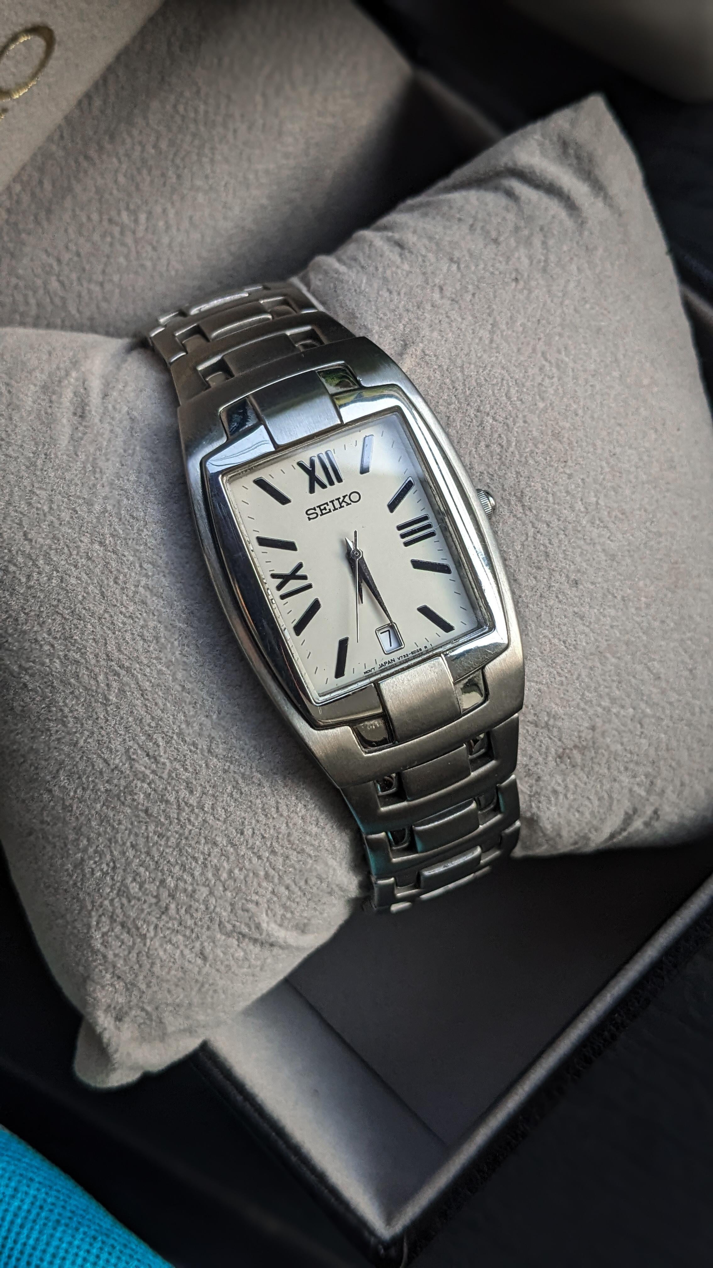 wts] Vintage 1990's Seiko Retro Style Tank Quartz Watch with Roman