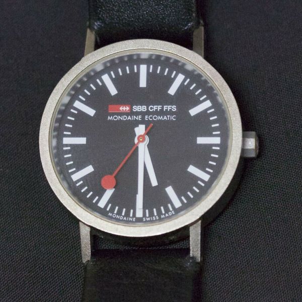 VINTAGE SBB CFF FFS MONDAINE ECOMATIC AUTOMATIC STAINLESS STEEL