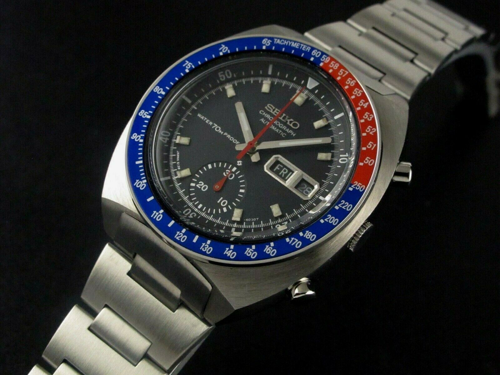 SUPER RARE VINTAGE SEIKO 6139-6002 Water 70m Proof PEPSI DIAL POGUE  EXCELLENT | WatchCharts