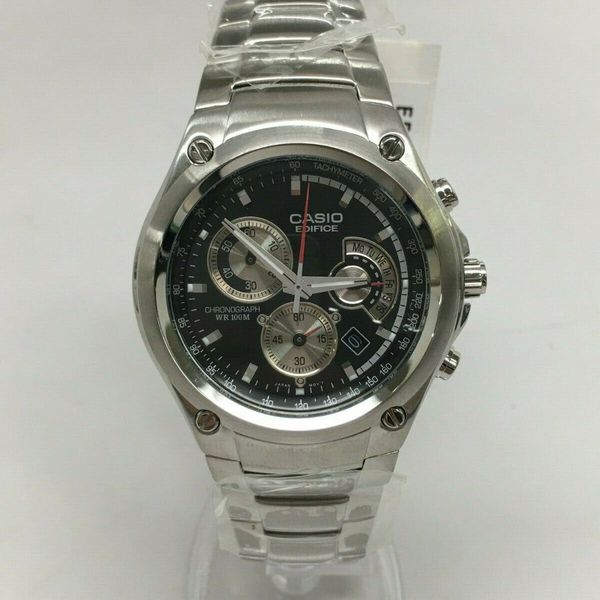 Casio Edifice EF-507D-1A Men's BLACK Analog Stainless Steel Three ...