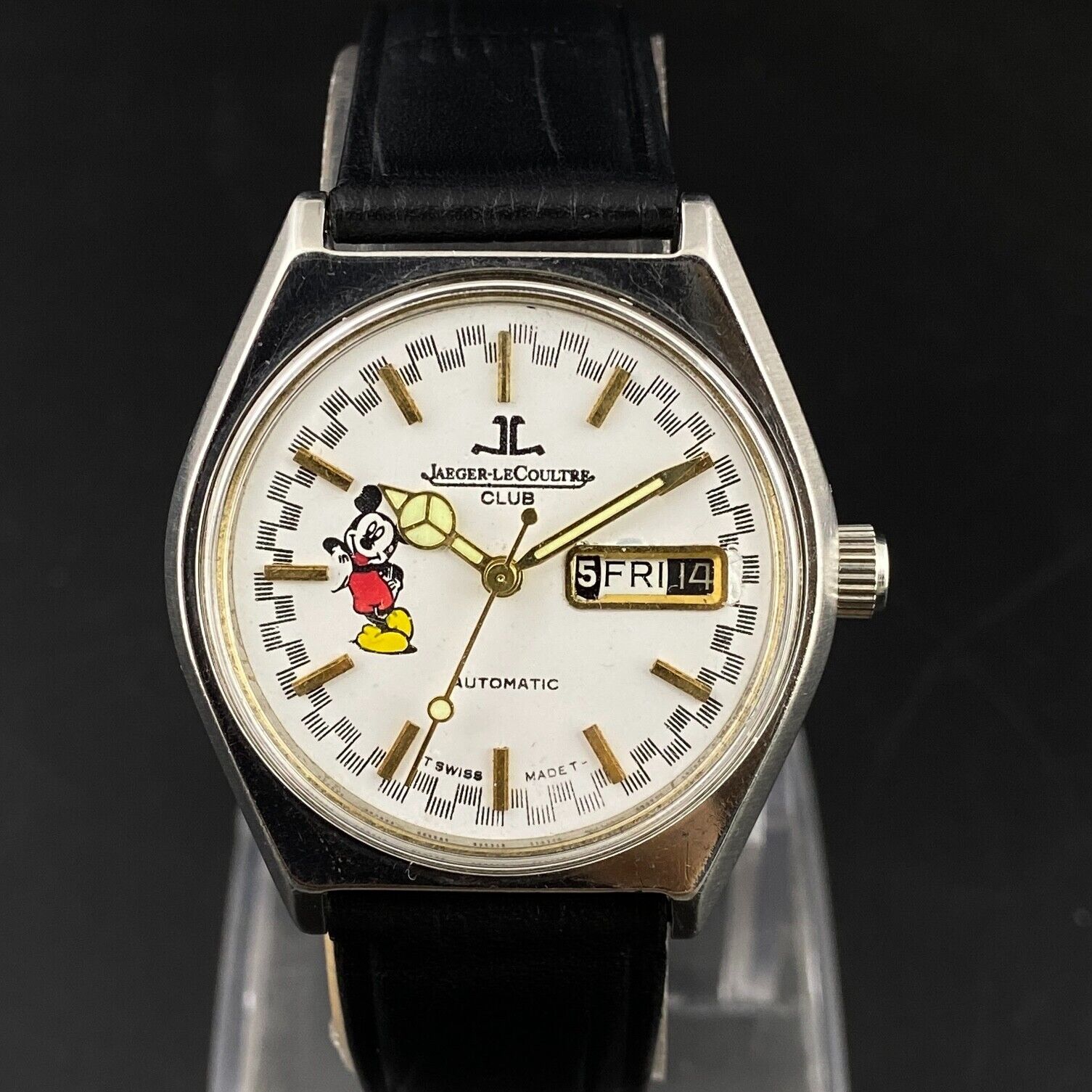 Vintage Jaeger Lecoultre Club Automatic Mickey Mouse Day Date