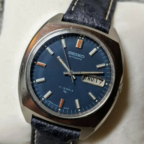 Vintage Seiko 7006-8059 17 Jewel Automatic Blue Dial Wristwatch Made In  Japan | WatchCharts