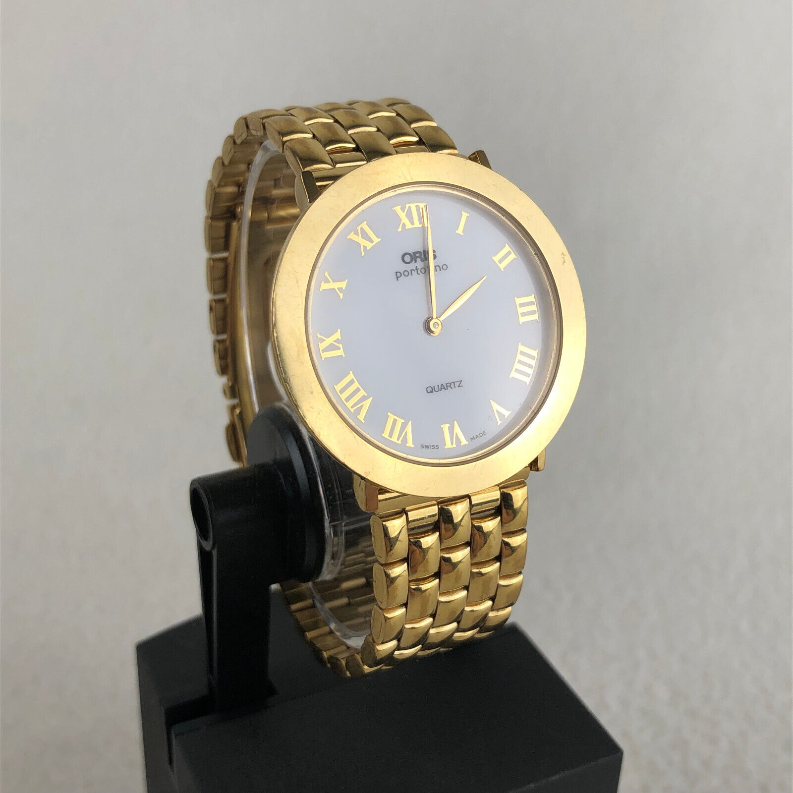 Vintage Oris Portofino Unisex Swiss Made Dress Gold Tone Quartz