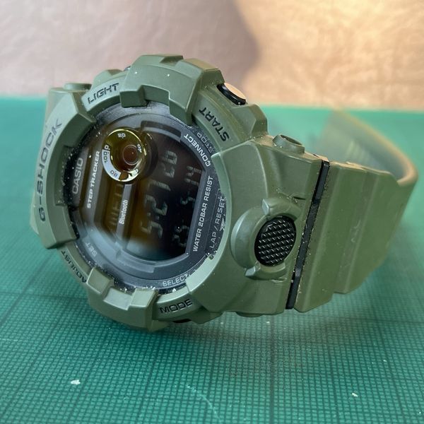 Casio Mens G-Shock Khaki Coloured Watch. GBD-800. Bluetooth step ...