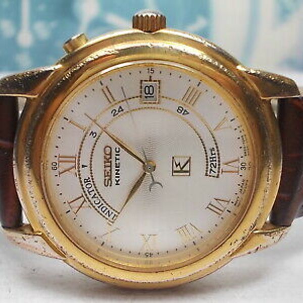 セイコー　KINETIC　5M22-7B40 SEIKO KINETIC DATE PLATED MEN'S WATCH, 5M22-7B40 | WatchCharts