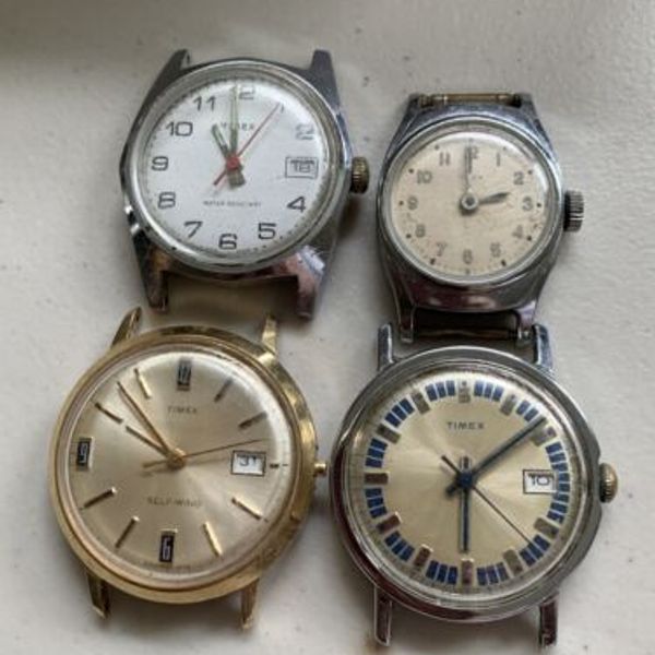 Vintage Timex Watch Parts Lot (4) mechanical Crafts or Repairs 2