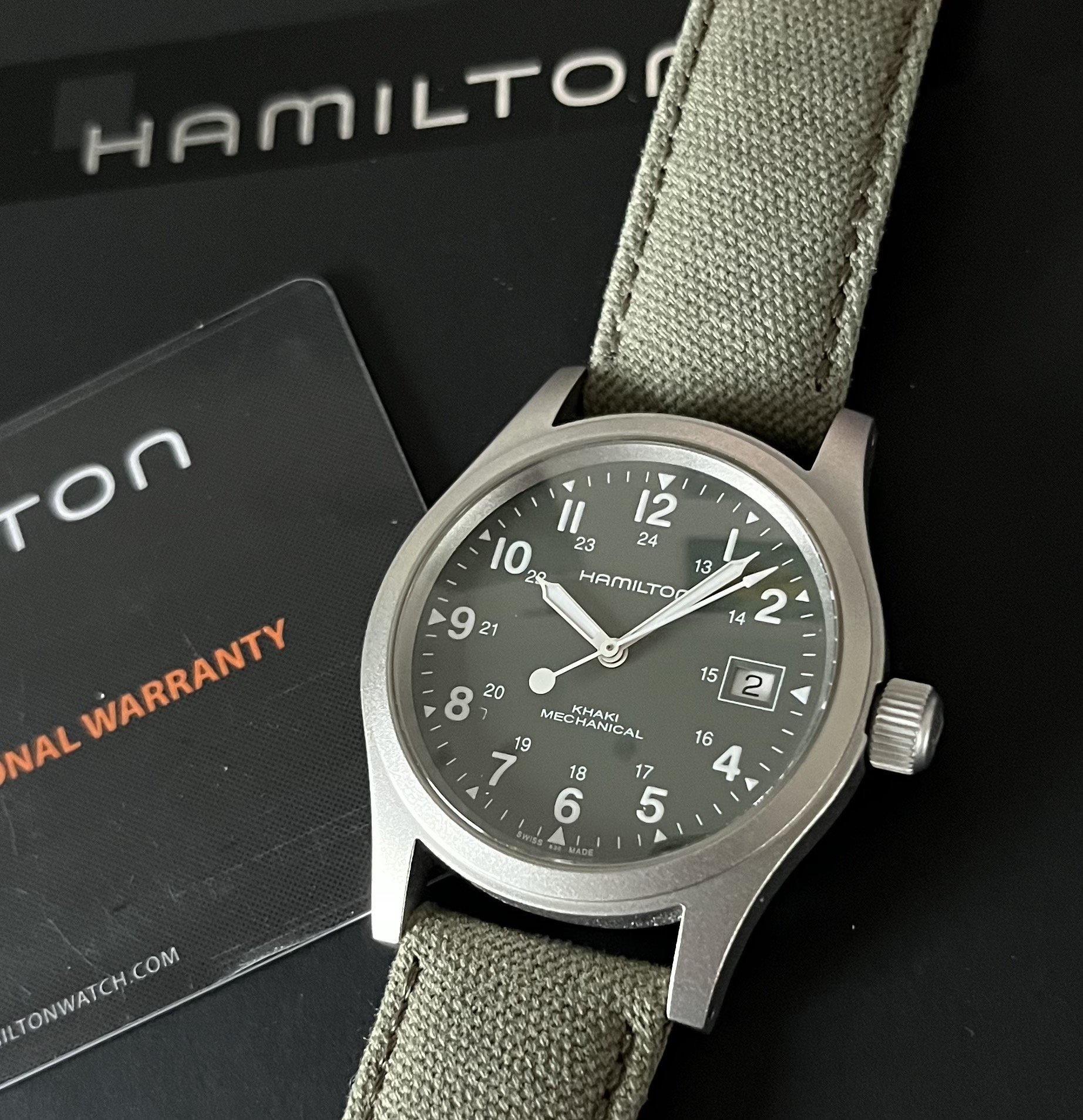 299 USD FSO Hamilton Khaki Manual Wind Field Watch Green Dial