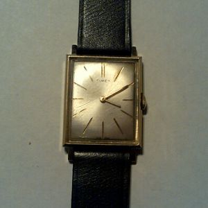 Vintage Timex Square Case Men,s Winding Watch With Leather Strap 1965 |  WatchCharts