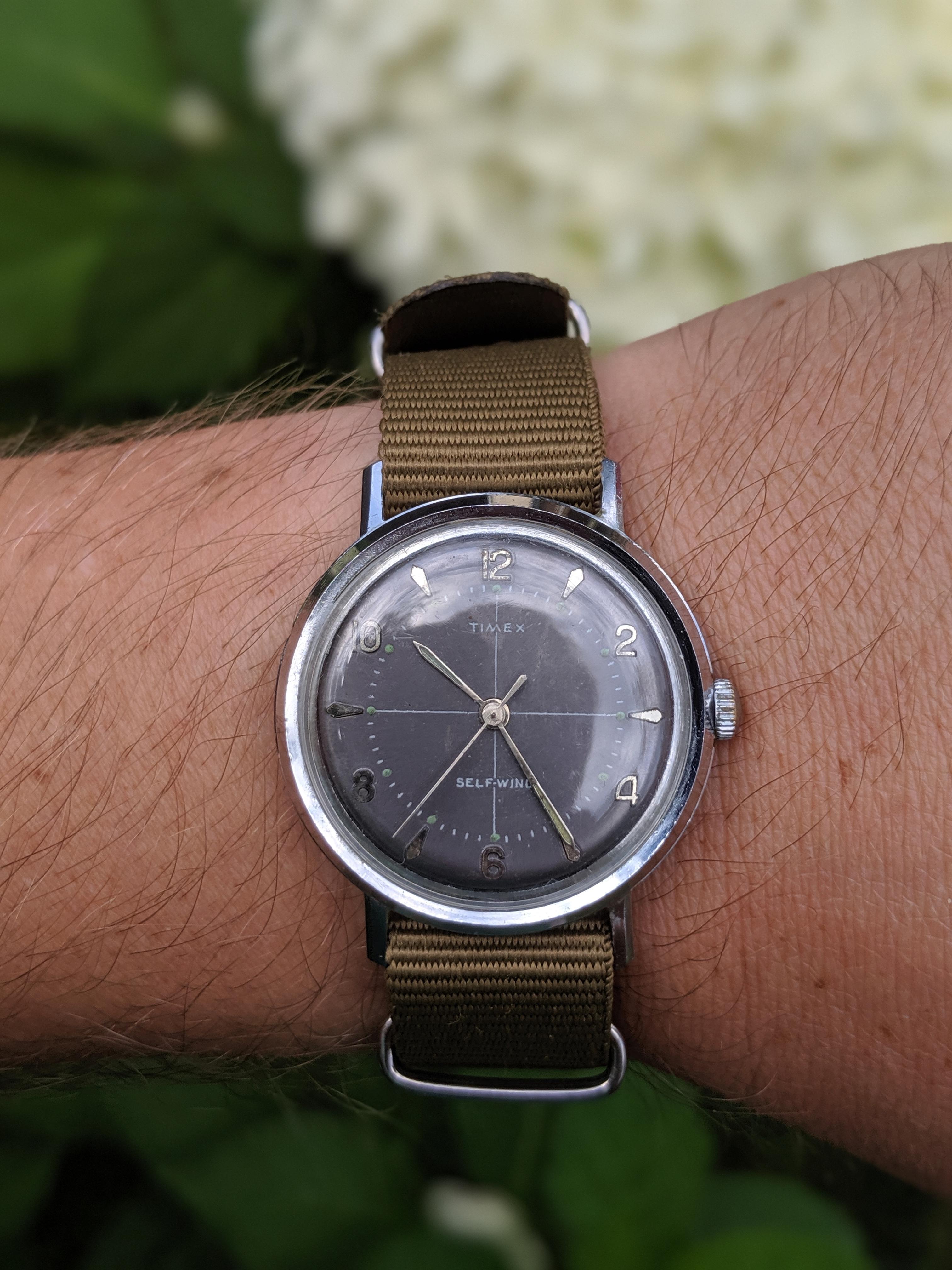 VTG Timex Viscount ca. 1960, Crosshair Grey Dial | Self Winding | Waterproof Viscount Timex - Etsy Hong Kong main image 2