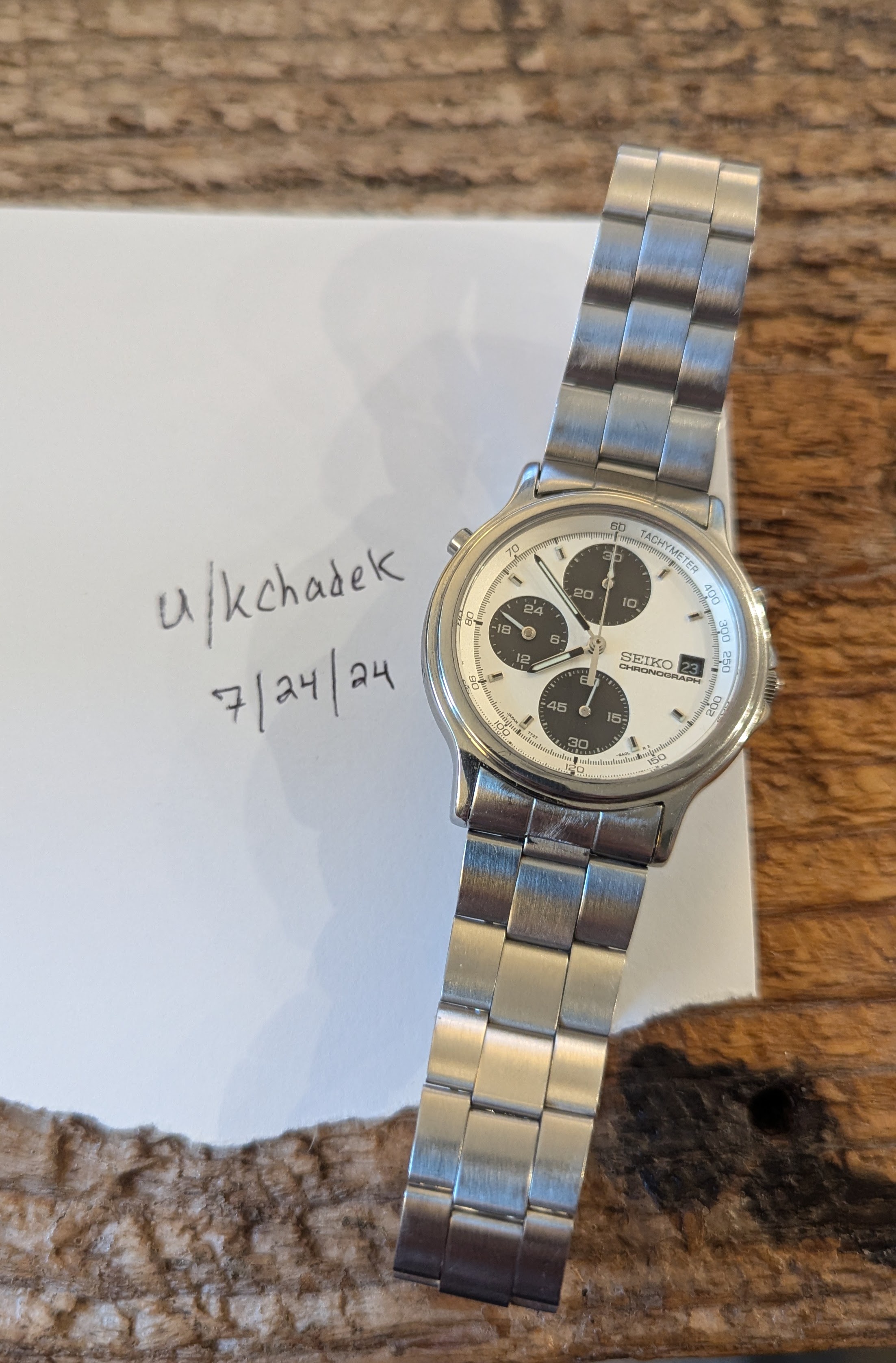 セイコー パンダ クロノグラフ 7T27-6A00