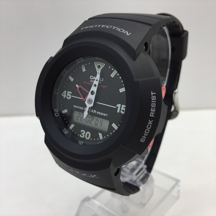 Casio G-Shock AW-500E-1EDR Orologio Uomo Analogico-Digitale, Quadrante Nero, Cinturino In Resina, Resistente Agli Urti, Bussola Digitale