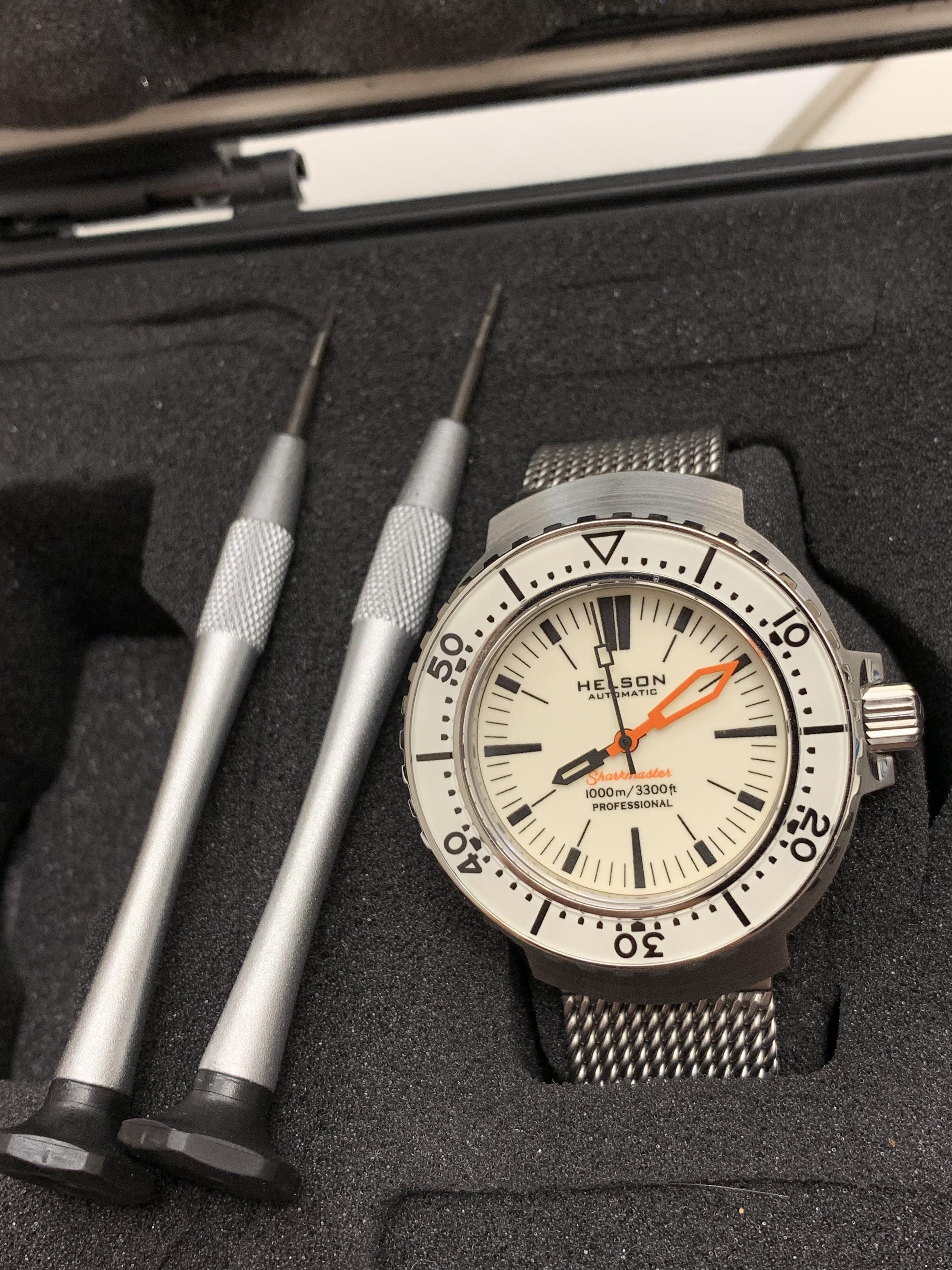 RARE FIND WHITE dial ETA 2824 2 Helson Sharkmaster 1000