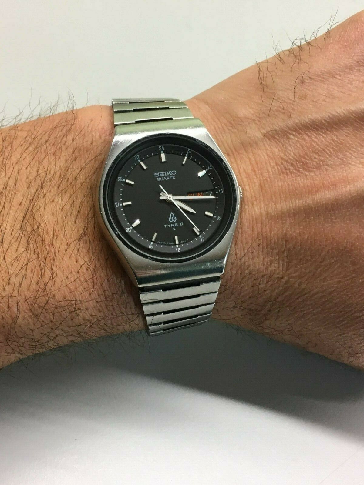 Vintage SEIKO 7546-8090 TYPE II quartz watch original new battery 
