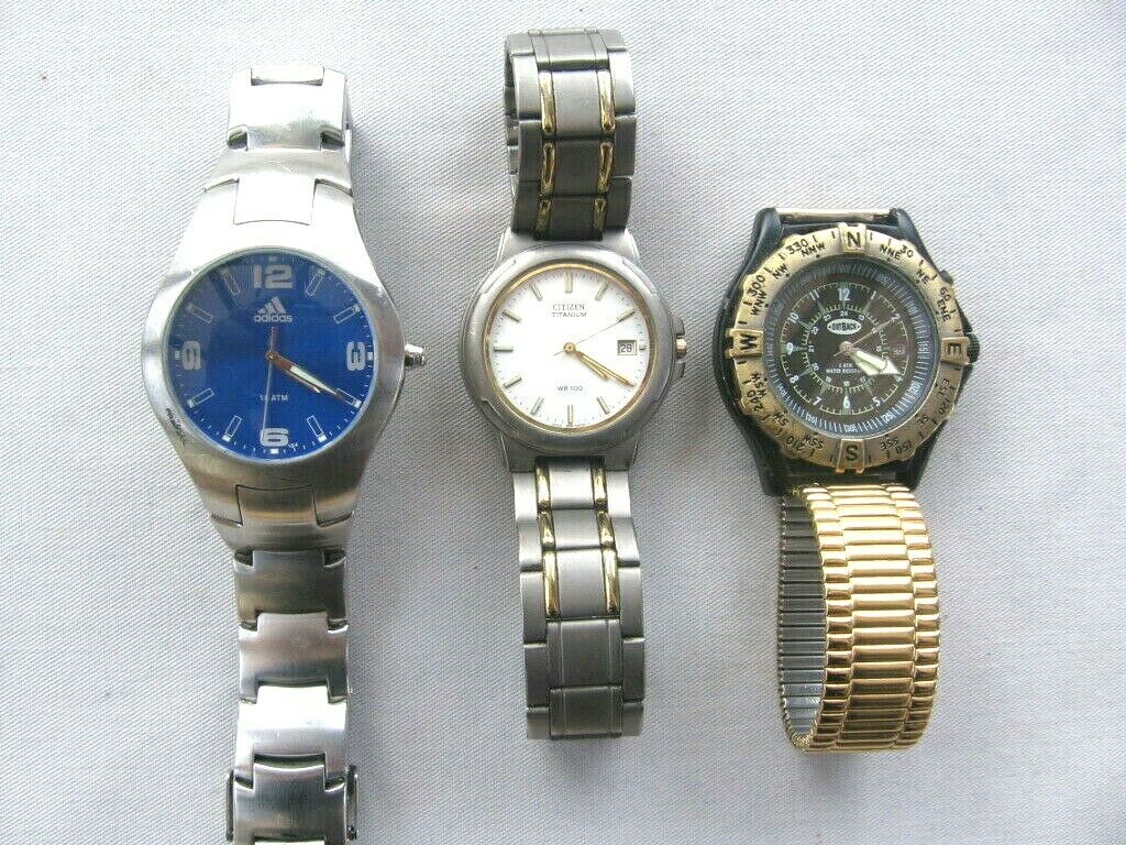 3 Mens quartz: Adidas stainless 10-0149,Ctizen Titanium 5510