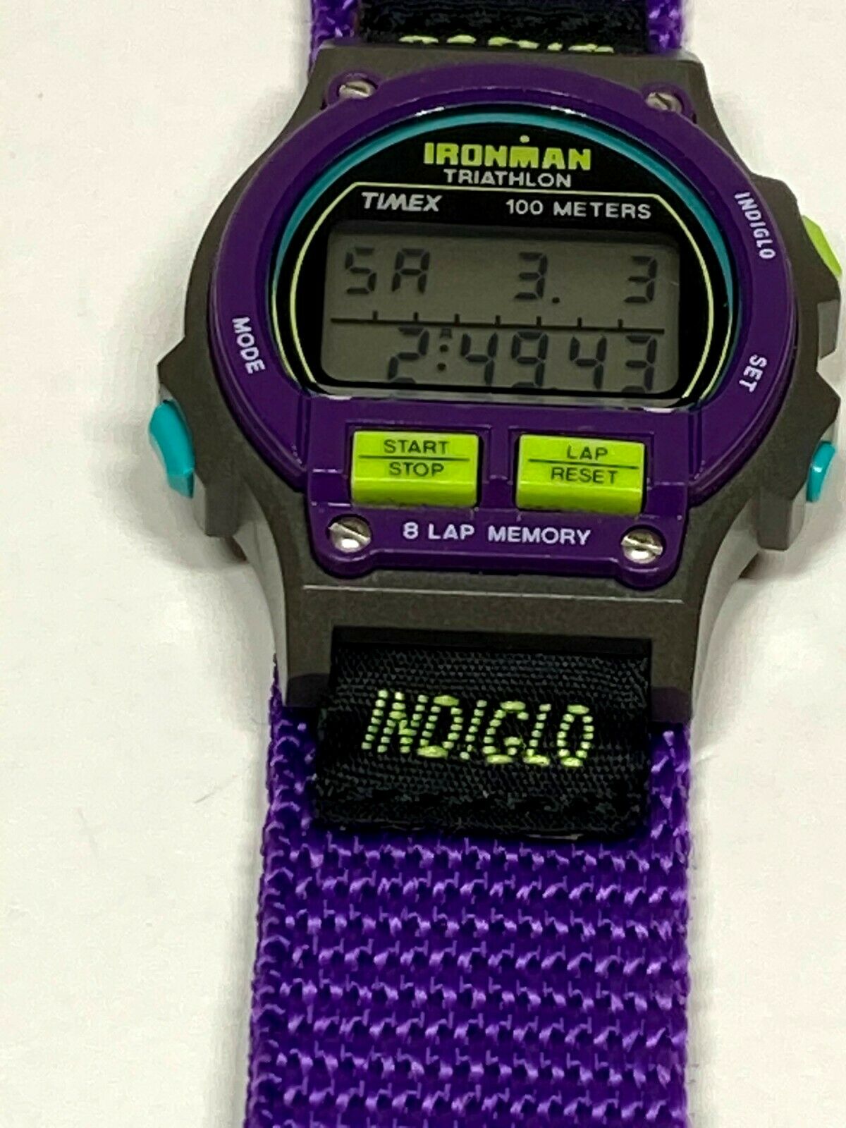 RARE Timex Ironman Triathlon Ladies/Womens Watch Pink/Purple Indiglo Vintage Vintage Timex Ironman Triathlon Digital Womens Watch 8 Lap  main image 4