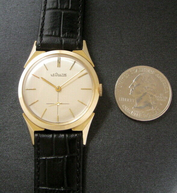 Mens 1960s Jaeger LeCoultre 14K Solid Gold 100 Genuine K480