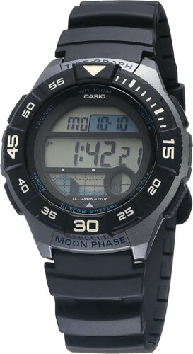 Casio Men's Digital Quartz Tide & Moon Graph 100m Black Resin Watch ...