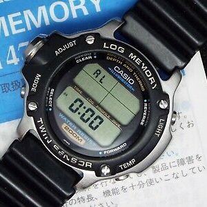 Vintage CASIO Digital Watch DEP-610 DIVER SCUBA TWIN SENSOR