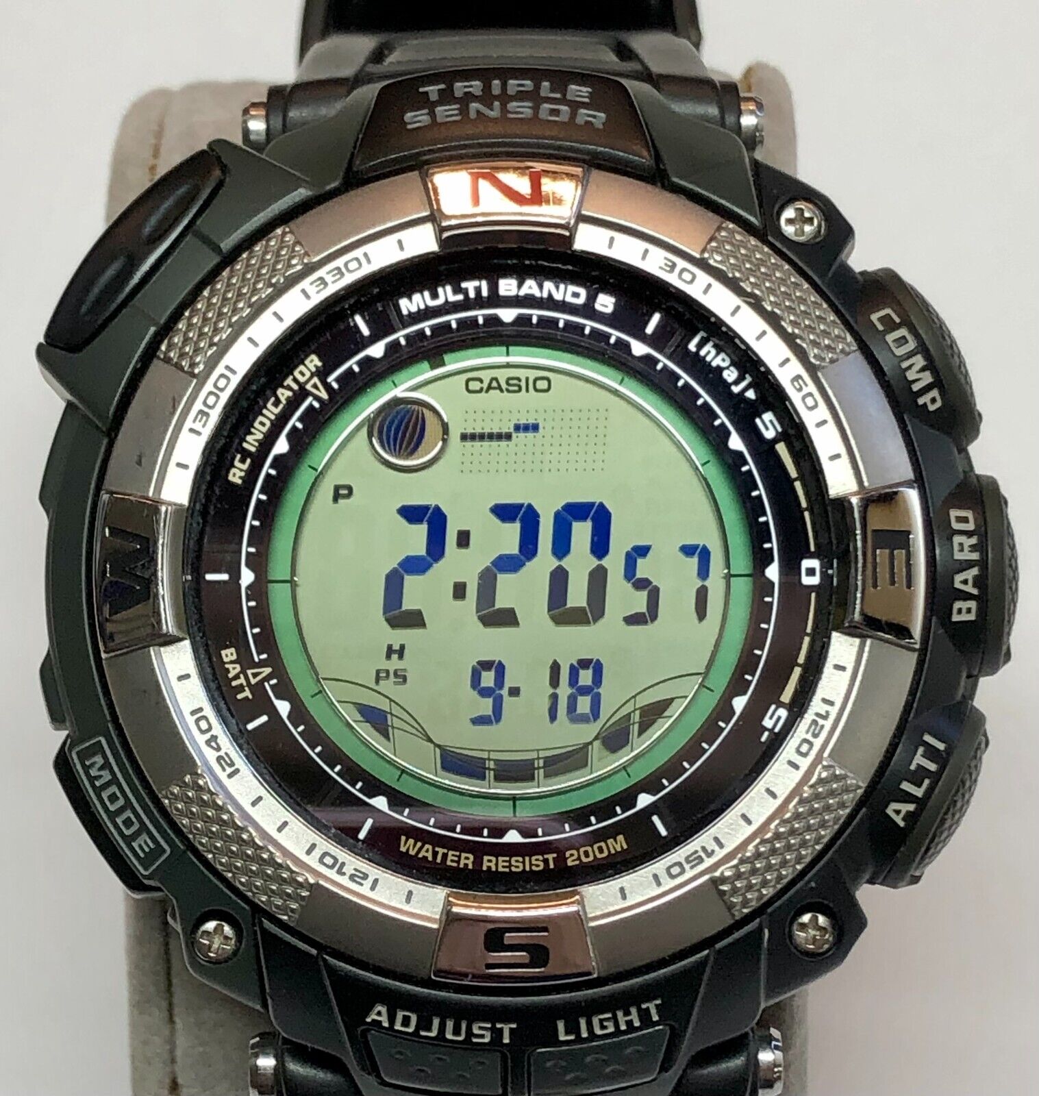 Casio Pathfinder Watch PAW 1500 3134 Digital Solar World Tide Compass.Rare WatchCharts Marketplace