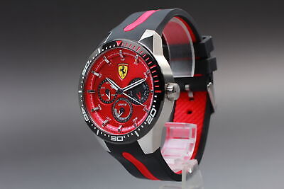 NEAR MINT] FERRARI S.F. CHRONO SF27.1.34.0499 RED DIAL QUARTZ